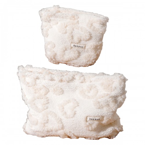 Soft Creamy Heart Plush Everyday Pouch Set