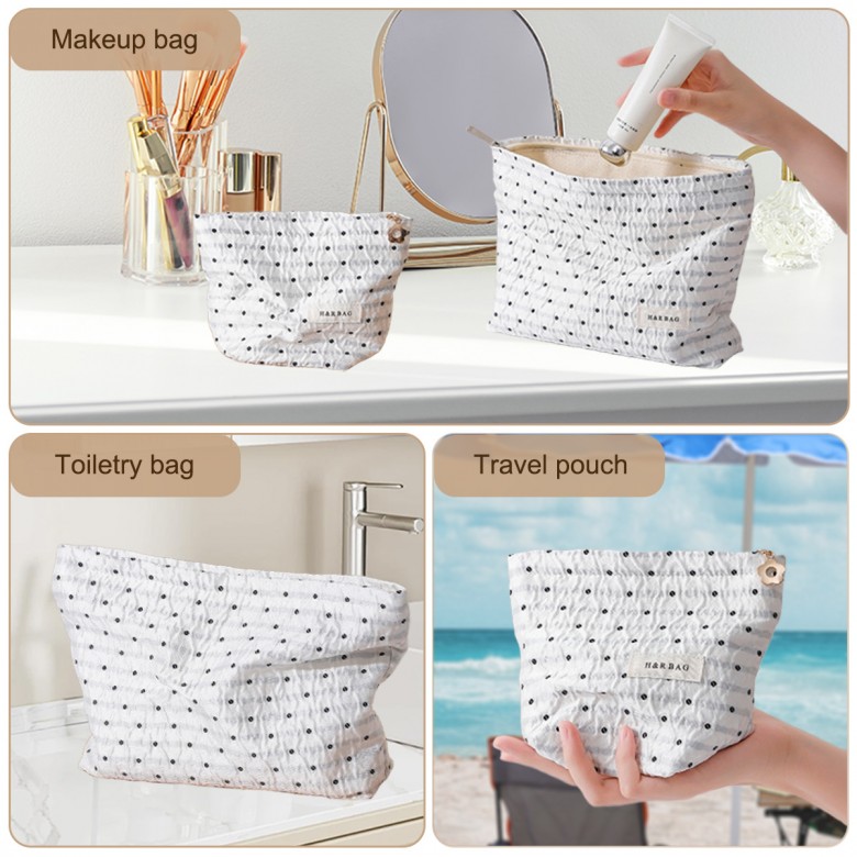 Black Polka Dot Makeup Pouch Black Polka Dot Makeup Pouch