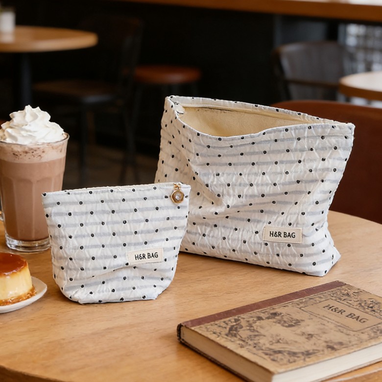 Black Polka Dot Makeup Pouch Black Polka Dot Makeup Pouch