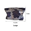 Dark Blue Floral Makeup Pouch