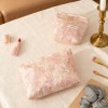 Embossed Pink Floral Makeup Pouch