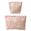Embossed Pink Floral Makeup Pouch