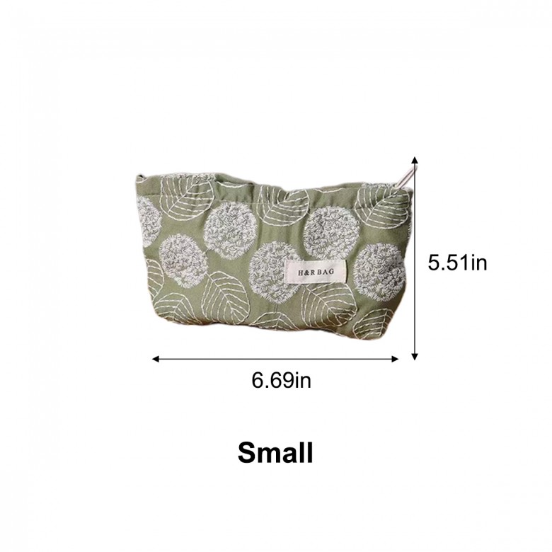 Forest Green Floral Embroidered Makeup Pouch Forest Green Floral Embroidered Makeup Pouch