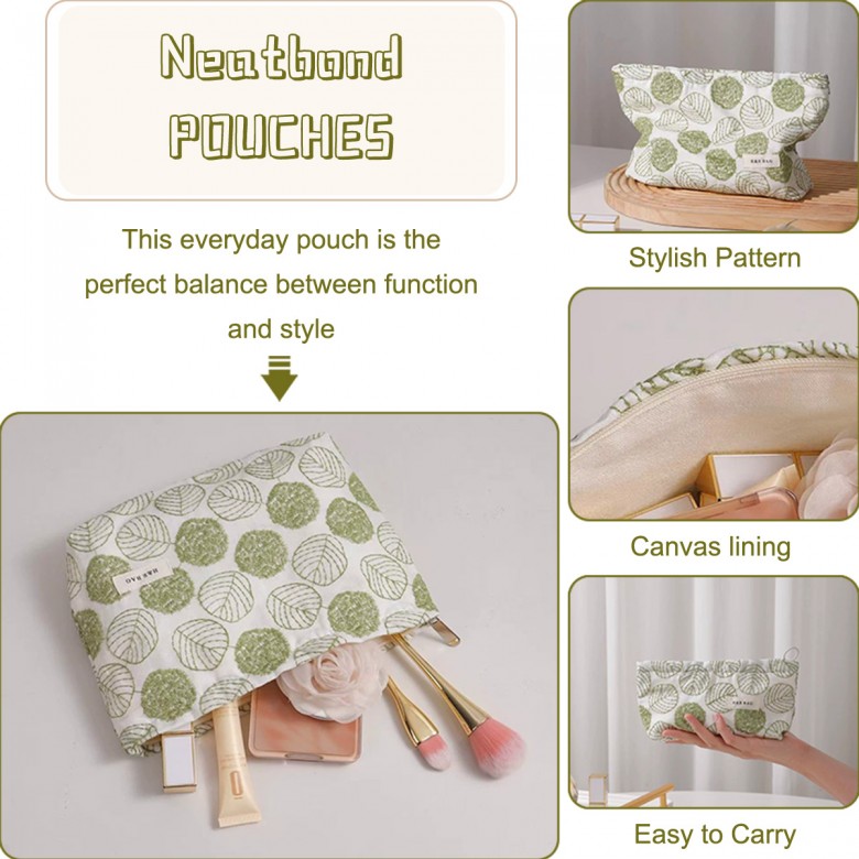 Fresh Cotton Linen Embroidered Makeup Pouch Fresh Cotton Linen Embroidered Makeup Pouch