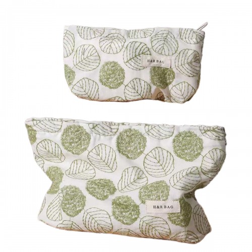 Fresh Cotton Linen Embroidered Makeup Pouch Fresh Cotton Linen Embroidered Makeup Pouch