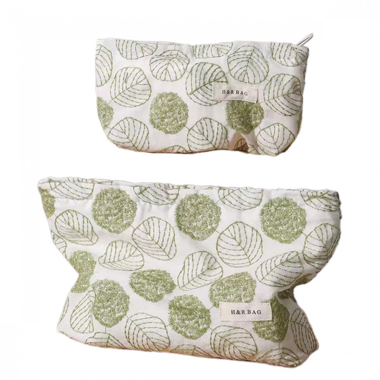 Fresh Cotton Linen Embroidered Makeup Pouch Fresh Cotton Linen Embroidered Makeup Pouch