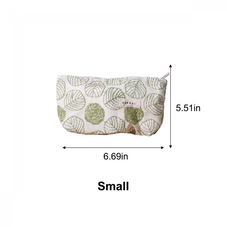 Fresh Cotton Linen Embroidered Makeup Pouch Fresh Cotton Linen Embroidered Makeup Pouch