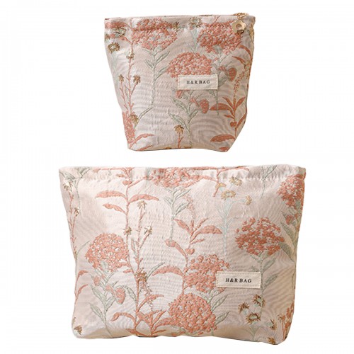 Fresh Pink Bouquet Cosmetic Pouch