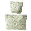 Light Green Floral Makeup Pouch
