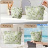 Light Green Floral Makeup Pouch