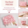 Pink Plush Heart Cosmetic Pouch