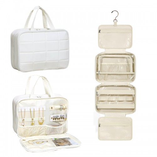 Hanging Travel Toiletry Bag with Jewelry Organizer