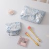 Blue Floral Makeup Bag Set 2PCS