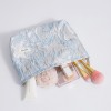 Blue Floral Makeup Bag Set 2PCS