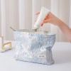 Blue Floral Makeup Bag Set 2PCS