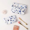 Cotton Linen Embroidered Makeup Bag Set 2PCS