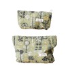 Embroidered Canvas Cosmetic Bag Set 2PCS