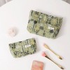 Embroidered Canvas Cosmetic Bag Set 2PCS