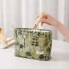 Embroidered Canvas Cosmetic Bag Set 2PCS