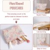 Pink Floral Canvas Makeup Bag