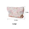 Pink Floral Canvas Makeup Bag