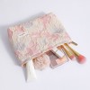 Pink Floral Canvas Makeup Bag Set 2PCS