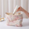 Pink Floral Canvas Makeup Bag Set 2PCS