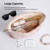 Pink Floral Canvas Makeup Bag Set 2PCS