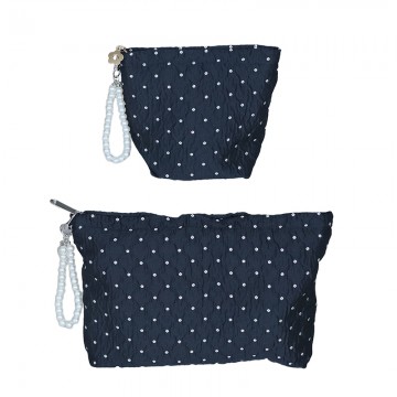 Polka Dot Pearl Chain Makeup Bag