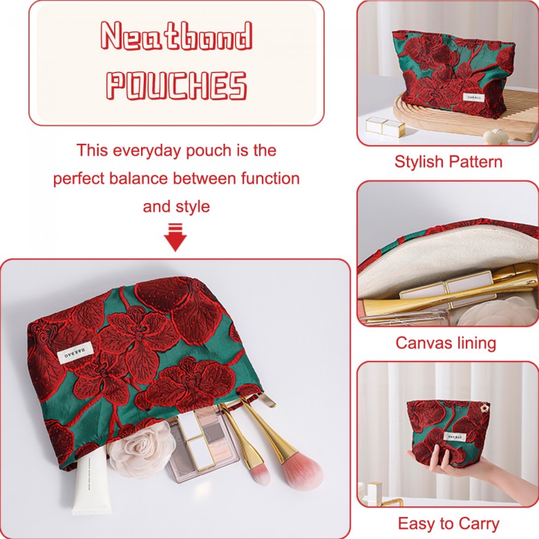 Vintage Floral Makeup Bag 