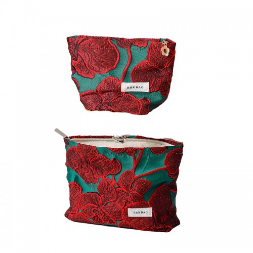 Vintage Floral Makeup Bag Set 2PCS