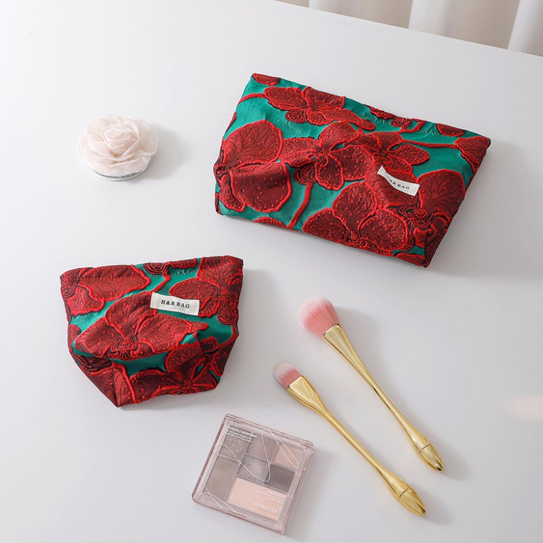 Vintage Floral Makeup Bag Set 2PCS