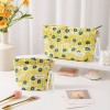 Yellow Floral Jacquard Makeup Bag