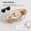 Yellow Floral Makeup Bag Set 2PCS