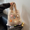 Bohemian Color-Block Knit Hollow Shoulder Bag