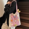 Bohemian Color-Block Knit Hollow Shoulder Bag