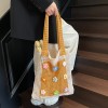 Bohemian Color-Block Knit Hollow Shoulder Bag