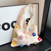 Colorful Cotton Floral Knit Tote Shoulder Bag