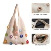 Colorful Cotton Floral Knit Tote Shoulder Bag