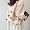 Colorful Cotton Floral Knit Tote Shoulder Bag