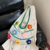 Hollow Knit Shoulder Bag with 3D Flower