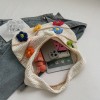 Hollow Knit Shoulder Bag with 3D Flower