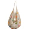 Knitted Floral Tote Shoulder Bag
