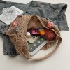 Knitted Floral Tote Shoulder Bag