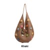 Knitted Floral Tote Shoulder Bag