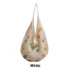 Knitted Floral Tote Shoulder Bag