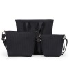 Black 3D Knitted Tote Shoulder Bag