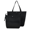Black Fly-Knit Tote Shoulder Bag