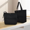 Black Fly-Knit Tote Shoulder Bag