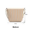 Brown Striped Knit Tote Shoulder Bag